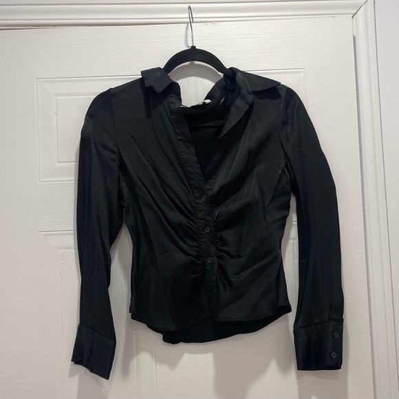 ZARA SATIN FITTED BLOUSE - Picture 3 of 3